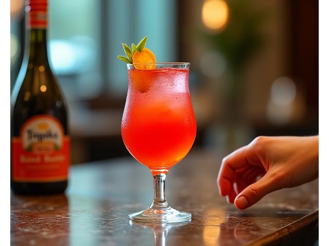 Butler menuangkan jus segar di lobi hotel mewah sebagai welcome drink.