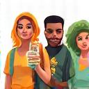 Kumpulan remaja menikmati minuman